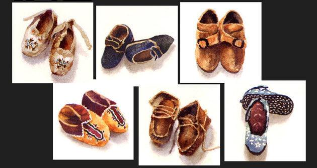 watercolor miniature shoes series