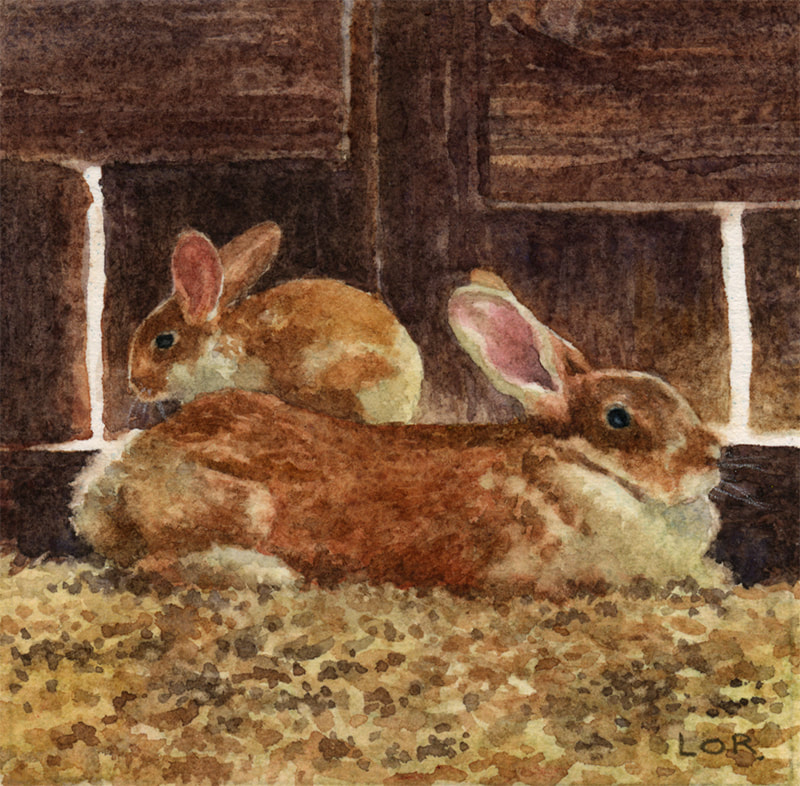 watercolor miniature animal sanctuary portrait