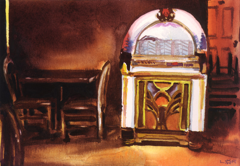 watercolor interior