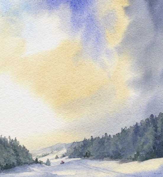 watercolor painting from vacation photo