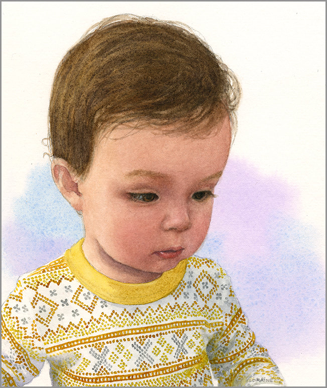 watercolor child portrait