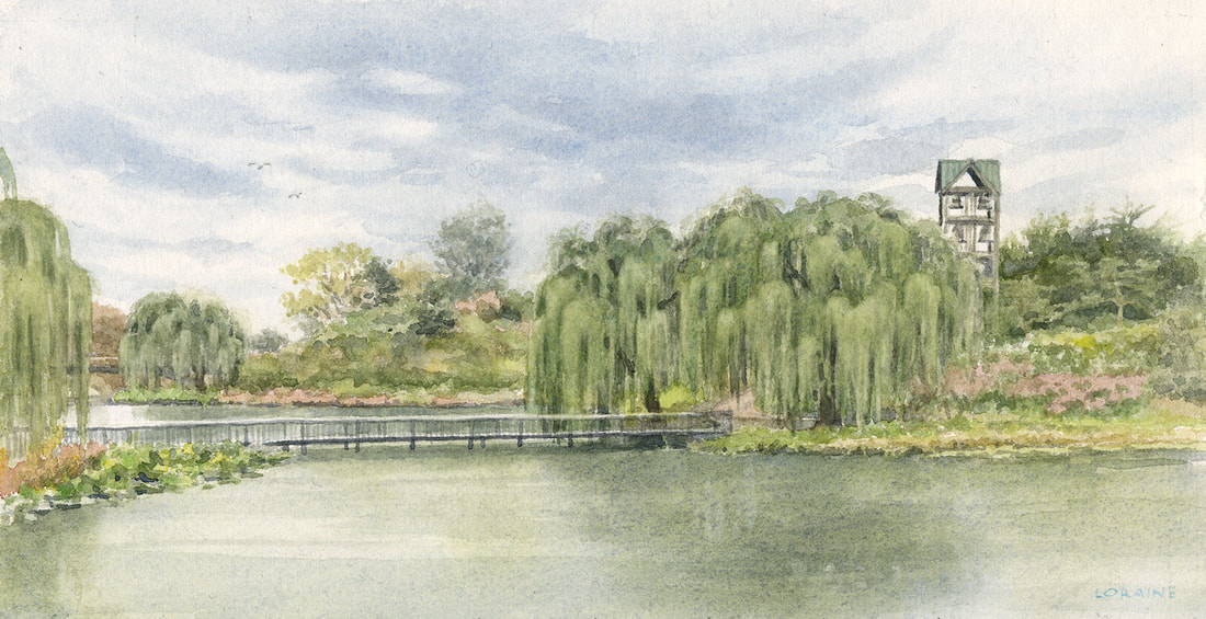 watercolor painting botanic garden